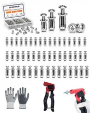 Button Rivet Locking Nuts Set Flower Nuts Screws with Riveting Tool picture