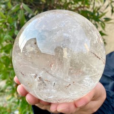 4.7LB Natural White Crystal Clear Quartz Crystal Sphere Ball Healing Meditation picture