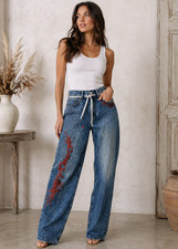 KBB by Kahlana Upcycled Designer Jeans by Ilova – One-of-a-Kind Art Denim picture