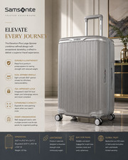 Samsonite Elevation Plus Large Spinner Hardside Luggage Silver Gray Expandable picture