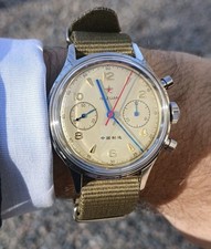 Seagull 1963 ST1901 38mm Acrylic Manual Wind Pilot’s Chronograph Watch US Seller picture