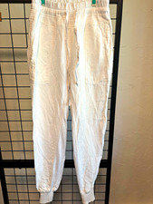 Standard James Perse Womens White Jogger Pants Drawstring Elastic Waist Pockets picture
