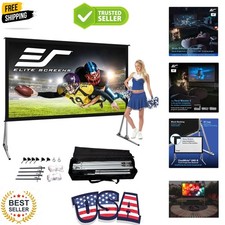 120-INCH Projector Screen|Outdoor Indoor Movie Screens|16:9 Freestanding Port... picture