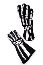 RJS RACING SFI 3.3/1 NEW SKELETON RACING GLOVES BLACK / WHITE SIZE XL 600080135 picture