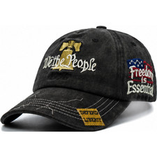Vintage We The People 1776 Embroidered Dad Hat Freedom Is Essential Cap USA picture