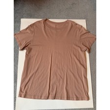 Lululemon All Yours Tee Cotton Crew Tan/Dusty Rose Short Sleeves Size 6 picture