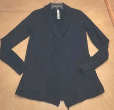 Lululemon Inkwell Navy Heathered Bliss Break Snap Cardigan Cardi Sweater Size 6 picture