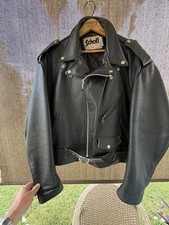 Vintage Schott 618 NYC Double Riders Leather Jacket Size 52 Black USA Made  picture