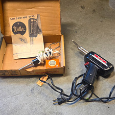 Vintage Weller Expert 100/140W Soldering Gun with Original Box, Manual, Solder picture