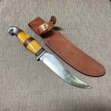 RARE Vintage Cattaraugus Skinner, Butterscotch-Bakelite Handle, Sheath picture