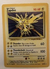 1999 Pokemon Unlimited Zapdos Rare Holo #16/102 picture