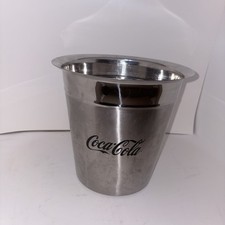 Vintage Coca-Cola Metal Stainless Steel Ice Bucket Cooler Champagne No Stand picture