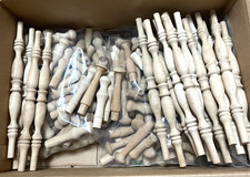21 Unfinished Wooden Spindles- 9 in Long +Approx 130 3.5 In Pegs-Craft Projects picture