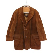 Vintage Cortefiel Jacket Mens 46 Brown Corduroy Suede Collar Coat Spain 70s picture