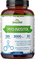 Zazzee Myo-Inositol Capsules, 2000 mg per Serving, 120 Vegan Capsules, Kosher picture