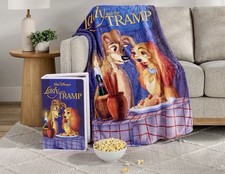 Disney Lady & the Tramp VHS Boxed Silk Touch Throw Blanket 50