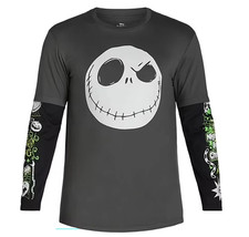 Disney Nightmare Before Christmas Double Layer Thermal Long Sleeve T-Shirt Black picture
