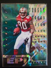 1997 Pinnacle Epix Jerry Rice Season Emerald #E19 /50 picture