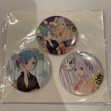 Re:Zero Rem Emelia Ram Can Badge Set Donki Limited 3 pcs picture