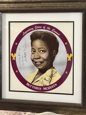 Vintage Butterfly McQueen signed 13x13 litho,, framed w/coa picture