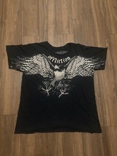 Black Affliction Mens Large 2000s vintage Slim T-Shirt picture