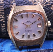 LIMIT INTERNATIONAL 17j SWISS MEN'S WRIST WATCH FE 140 1B RUNS TV SET CASE (BR) picture