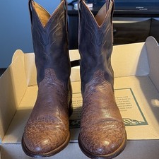 Tecovas Men's “The Wade” Russet Ostrich Leather Boots US 10 D picture