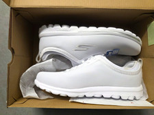 SKECHERS GOwalk Women’s White Mesh Lace-Up Walking Sneakers Comfort Low Top picture
