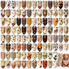 Huhumy 100 Pcs Cowboy Dog Bandanas Bulk Pet Bibs Colorful Large, picture