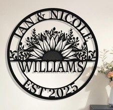 Personalized Wedding Sign Gifts, Custom Last Name Established Sign, Family Name picture