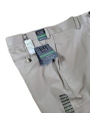 NWT Jos A Bank Traveler Pants Mens 42x30 Tailored Fit Khaki Cotton Crease NWT picture