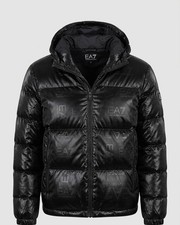 EA7 Emporio Armani Puffer Jacket Shiny Black Men’s Size Small New Without Tags picture