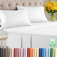 400 Thread Count 4 Piece Sheet Set, 100% Cotton Sateen Soft Sheets by CGK Linens picture