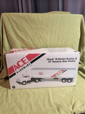 Vintage 1998 Ace Hardware Mack R-model Tractor & Tandem Axle Trailer Diecast  picture