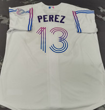 Salvador Perez #13 KC Royals City Connect White Cool Base Sewn Stitched Jersey. picture