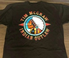 VINTAGE TIM MCGRAW INDIAN OUTLAW 1994 Shirt Classic Black Unisex picture