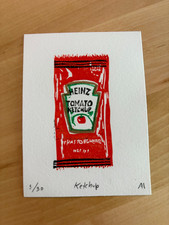 Anastasia Inciardi Mini Print - Ketchup (ORIGINAL LINO PRINT 3/30) picture
