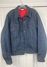 VTG 70'S Mens JC Penney Super Denim Quilt Lined Jean Jacket Size 46 Biker Iconic picture