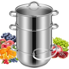 11Qt Stainless Steel Juice Steamer Extractor Fruit Vegetables Juicer Pot & Clamp picture
