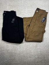 NEW Original Use Lot Of 2 Carpenter Pants 34x30 Black & Brown Relaxed Fit  picture