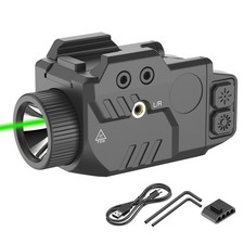 SOLOFISH 800lm Flashlight & Red/Green/Blue Laser Sight Combo Pistol Rechargeable picture