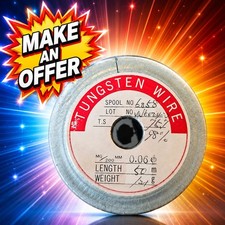 Vintage 98% Tungsten Wire 0.06mm 50m 164ft Japan Industrial Copier NOS 121g picture