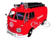 VOLKSWAGEN TYPE 2 (T1) FIRE VAN RED 1/24 DIECAST MODEL BY MOTORMAX 79564 picture
