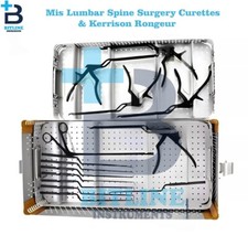 New 17 PCs Mis Lumbar Spine Surgery Curettes & Kerrison Rongeur Instrument Set picture