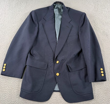 VTG Stafford Blazer Men's 36S Navy Blue Gold Button Hopsack Jacket Sport Coat picture