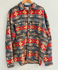 Faherty Artist Series DGF Canyon Overshirt L Jacquard Cotton Aztec Blue picture