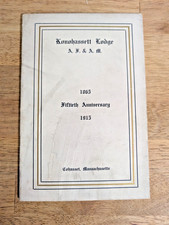 Antique 1915 Konohassett Masonic Lodge 50th Anniversary Cohasset MA Visitation picture