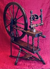 Antique c1820-1850 Saxony Double Drive Spinning Wheel 24