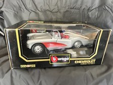 Bburago 1957 Chevrolet Corvette Die Cast Collectible Car Still MFG 1983 1/18 NIB picture