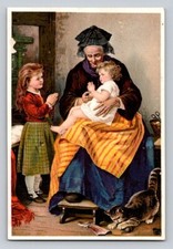 The Morning Prayer Grandma Children Tabby Cat Dr Jaynes Tonic Vermifuge P23 picture